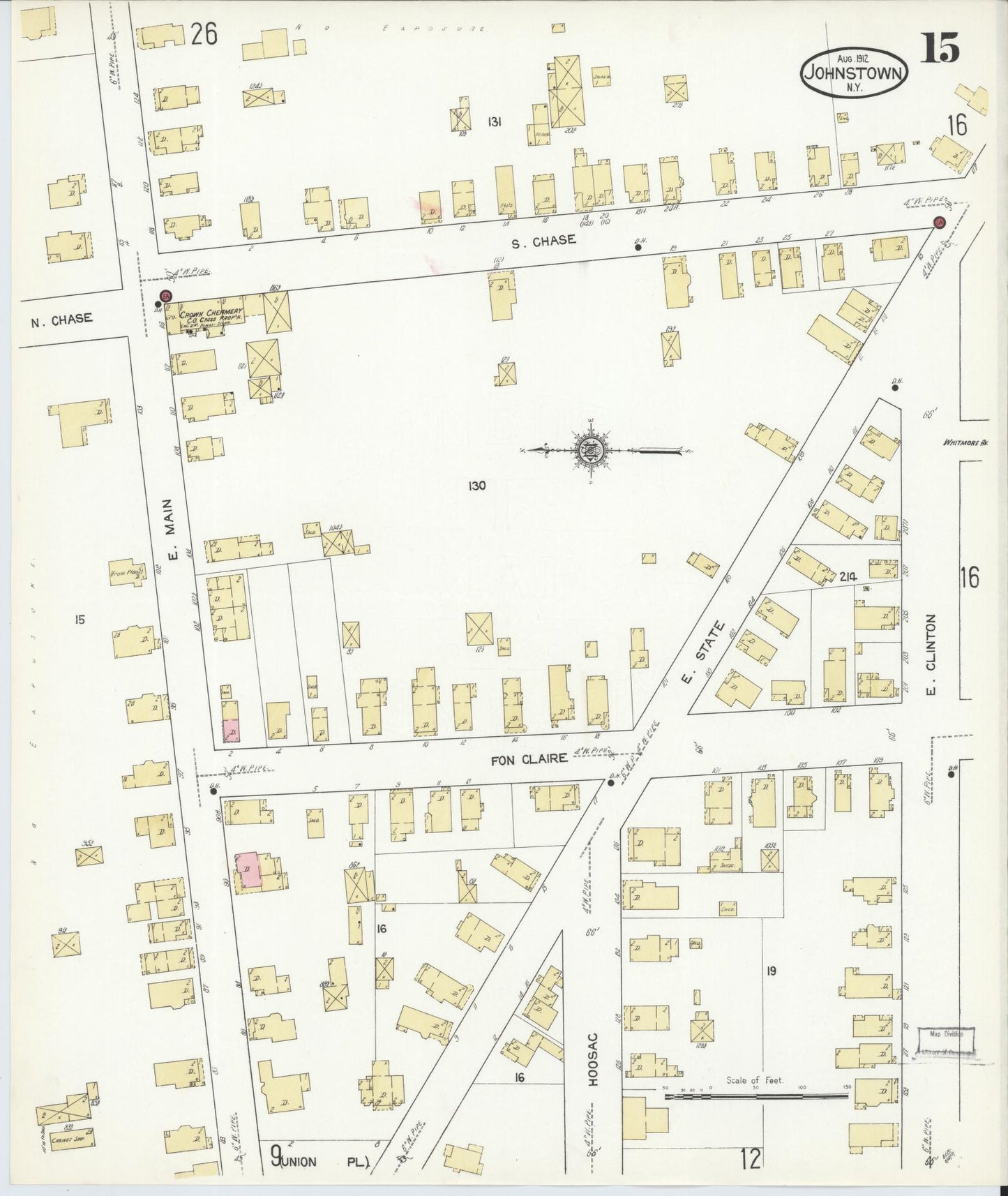 Sanborn Fire Insurance Map from Johnstown, Fulton County, New York (1912), Sheet #0015 - Complete Map Set gallery image, historic Sanborn map, vintage wall art, New York New York