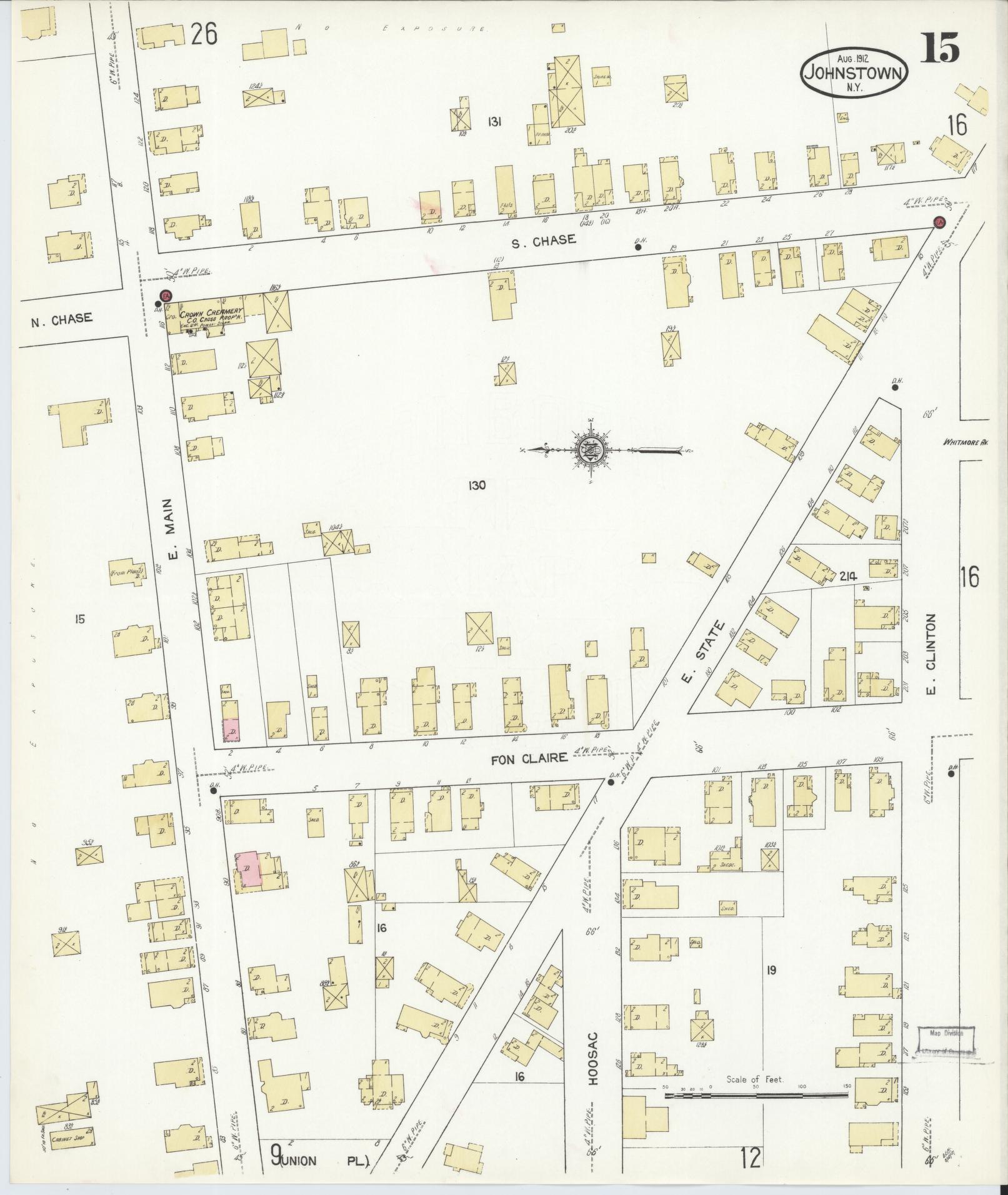 Sanborn Fire Insurance Map from Johnstown, Fulton County, New York (1912), Sheet #0015 - Complete Map Set gallery image, historic Sanborn map, vintage wall art, New York New York