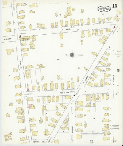 Sanborn Fire Insurance Map from Johnstown, Fulton County, New York (1912), Sheet #0015 - Complete Map Set gallery image, historic Sanborn map, vintage wall art, New York New York