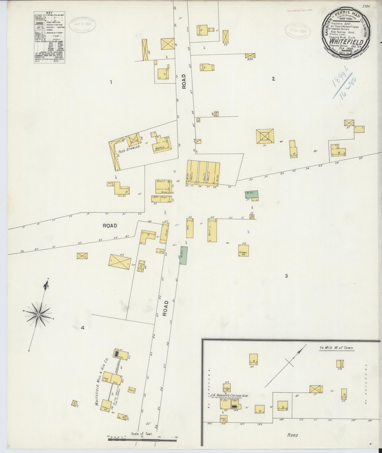 Sanborn Fire Insurance Map from Whitefield, Haskell County, Oklahoma (1899), Sheet #0001 - Historic Sanborn Fire Insurance Map Print, vintage old map wall art, antique decor, genealogy gift, Oklahoma Oklahoma map