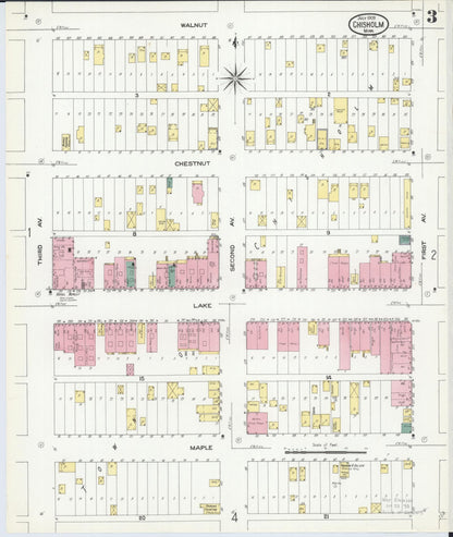 Sanborn Fire Insurance Map from Chisholm, Saint Louis County, Minnesota (1909), Sheet #0003 - Historic Sanborn Fire Insurance Map Print, vintage old map wall art, antique decor, genealogy gift, Minnesota Minnesota map