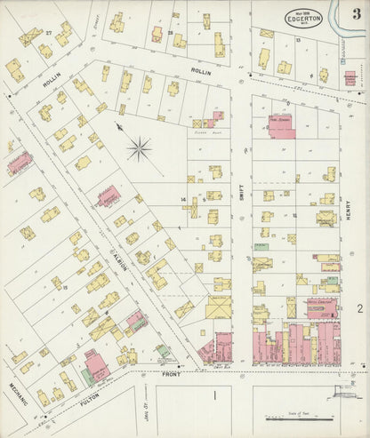 Sanborn Fire Insurance Map from Edgerton, Rock County, Wisconsin (1898), Sheet #0003 - Historic Sanborn Fire Insurance Map Print, vintage old map wall art, antique decor, genealogy gift, Wisconsin Wisconsin map
