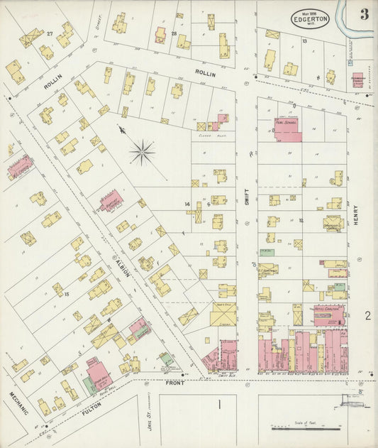 Sanborn Fire Insurance Map from Edgerton, Rock County, Wisconsin (1898), Sheet #0003 - Historic Sanborn Fire Insurance Map Print, vintage old map wall art, antique decor, genealogy gift, Wisconsin Wisconsin map