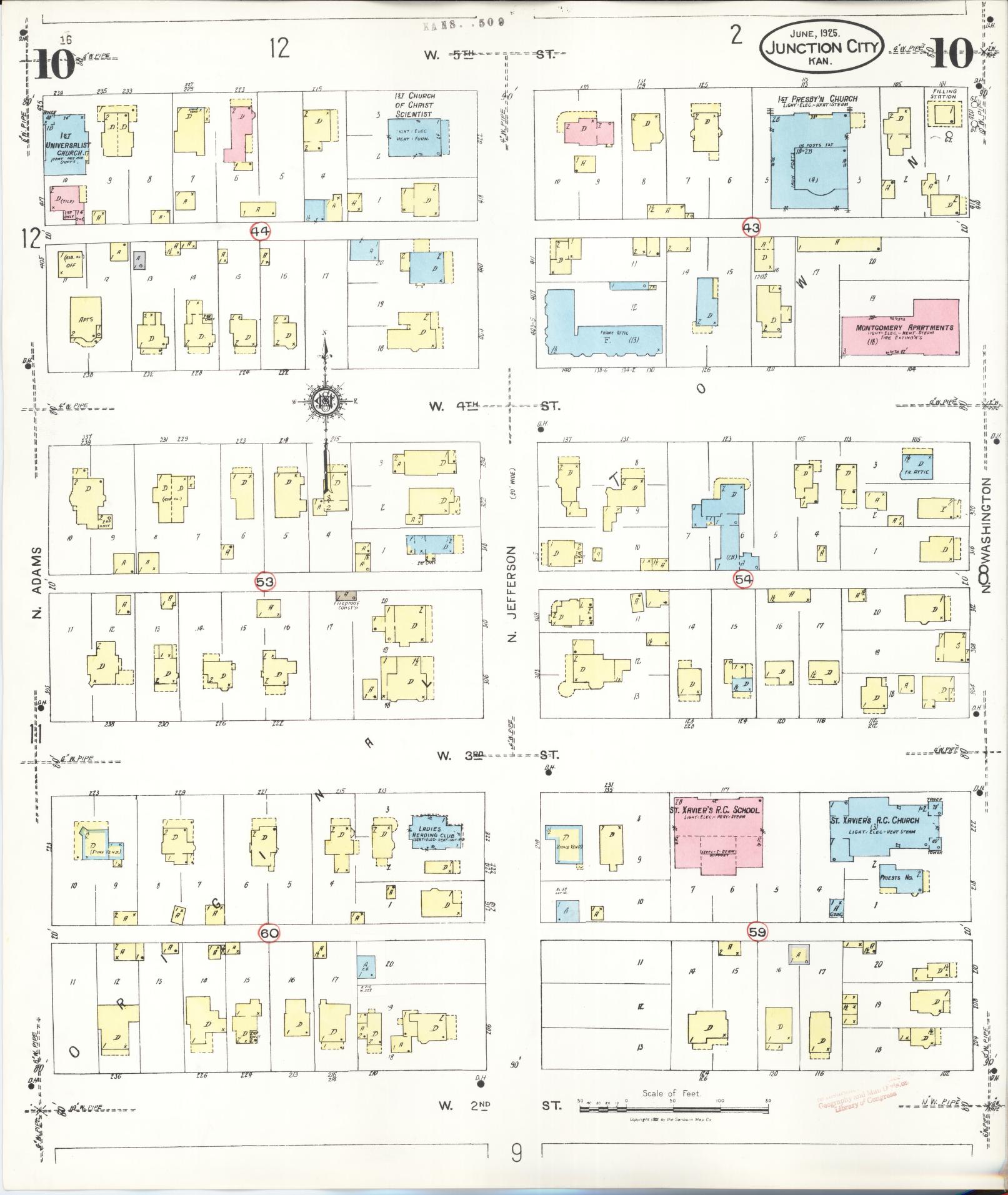 Sanborn Fire Insurance Map from Junction City, Geary County, Kansas (1947), Sheet #0010 - Historic Sanborn Fire Insurance Map Print, vintage old map wall art, antique decor, genealogy gift, Kansas Kansas map