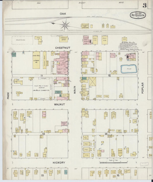 Sanborn Fire Insurance Map from Du Quoin, Perry County, Illinois (1888), Sheet #0003 - Historic Sanborn Fire Insurance Map Print, vintage old map wall art, antique decor, genealogy gift, Illinois Illinois map