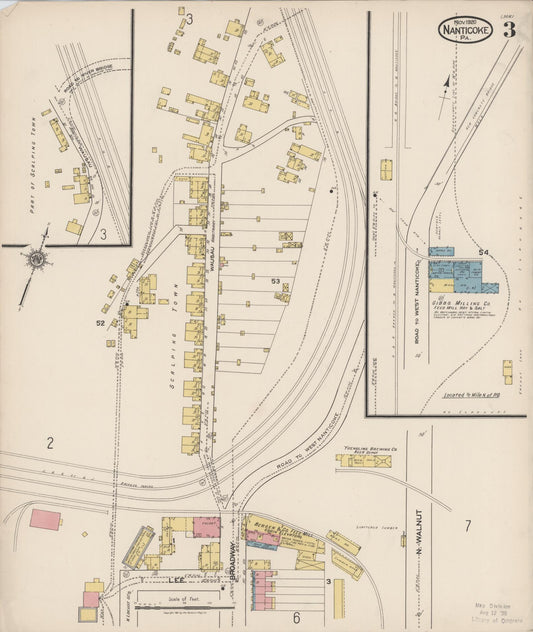 Sanborn Fire Insurance Map from Nanticoke, Luzerne County, Pennsylvania (1920), Sheet #0003 - Historic Sanborn Fire Insurance Map Print, vintage old map wall art, antique decor, genealogy gift, Pennsylvania Pennsylvania map