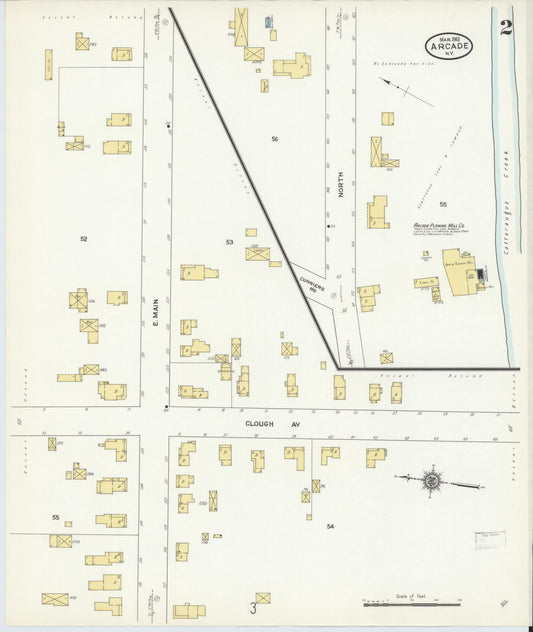 Sanborn Fire Insurance Map from Arcade, Wyoming County, New York (1912), Sheet #0002 - Historic Sanborn Fire Insurance Map Print, vintage old map wall art, antique decor, genealogy gift, New York New York map