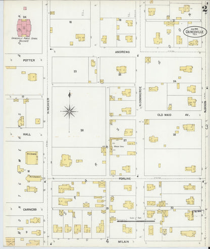 Sanborn Fire Insurance Map from Gainesville, Cooke County, Texas (1902), Sheet #0002 - Complete Map Set gallery image, historic Sanborn map, vintage wall art, Texas Texas
