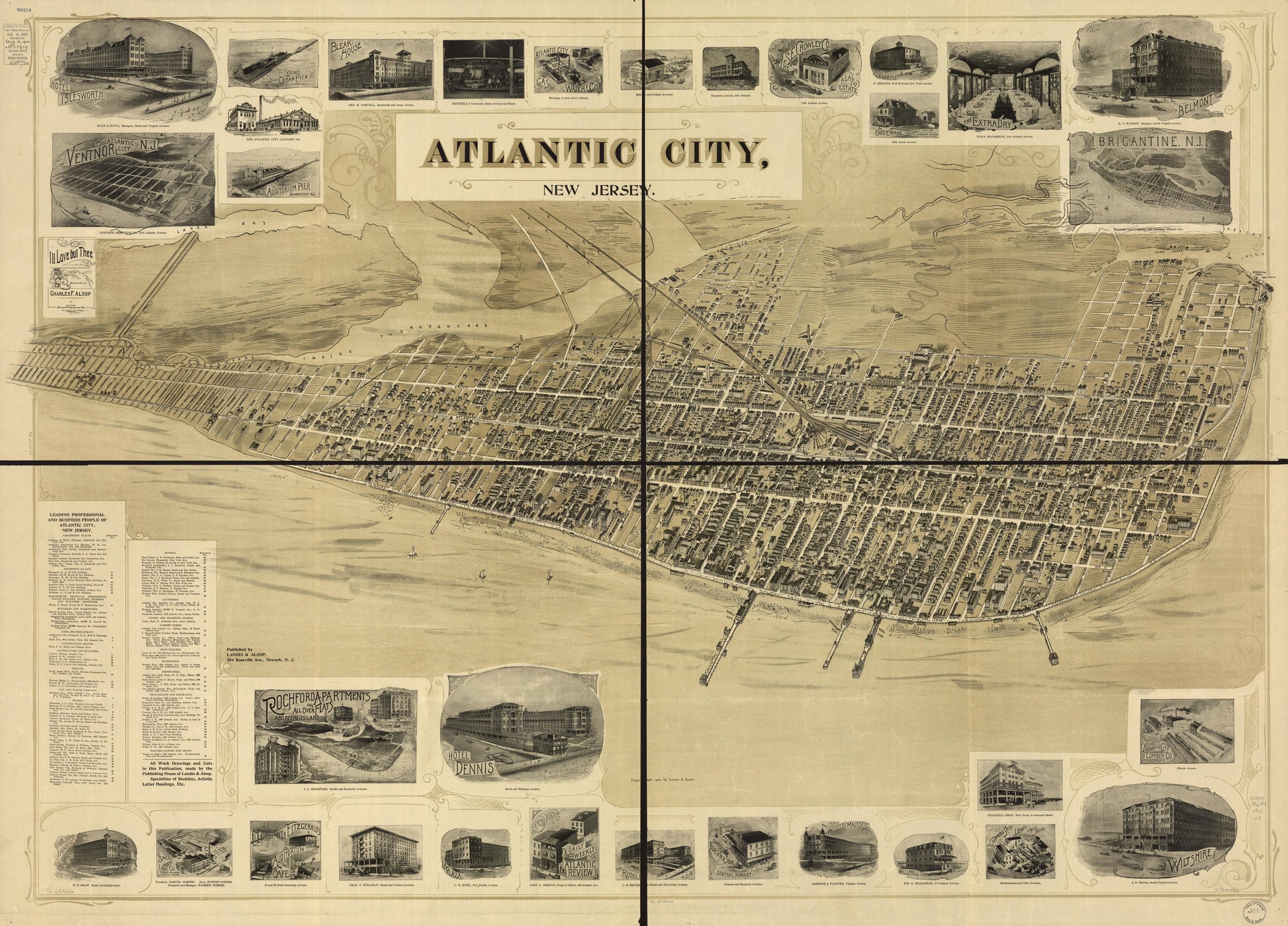 Atlantic City, New Jersey. (1900) – Historic Bird’s-Eye View Panorama Print