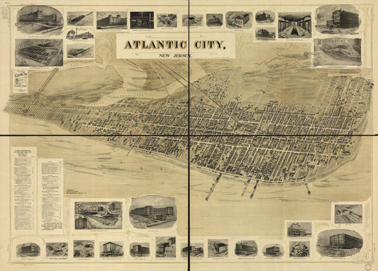 Atlantic City, New Jersey. (1900) – Historic Bird’s-Eye View Panorama Print