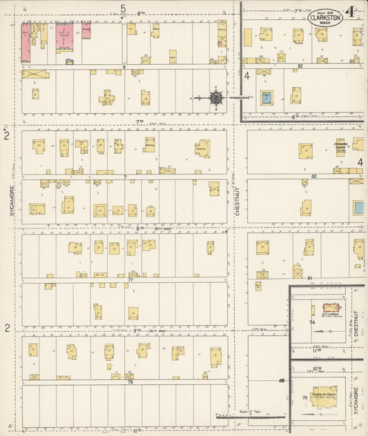 Sanborn Fire Insurance Map from Clarkston, Asotin County, Washington (1912), Sheet #0004 - Historic Sanborn Fire Insurance Map Print, vintage old map wall art, antique decor, genealogy gift, Washington Washington map