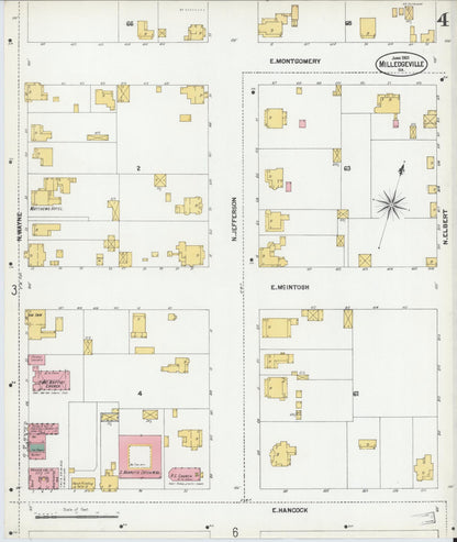 Sanborn Fire Insurance Map from Milledgeville, Baldwin County, Georgia (1901), Sheet #0004 - Complete Map Set gallery image, historic Sanborn map, vintage wall art, Georgia Georgia