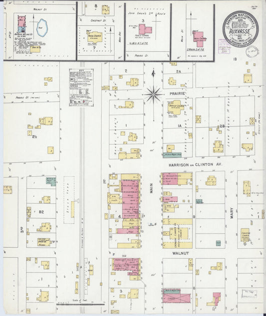 Sanborn Fire Insurance Map from Auxvasse, Callaway County, Missouri (1902), Sheet #0001 - Historic Sanborn Fire Insurance Map Print, vintage old map wall art, antique decor, genealogy gift, Missouri Missouri map