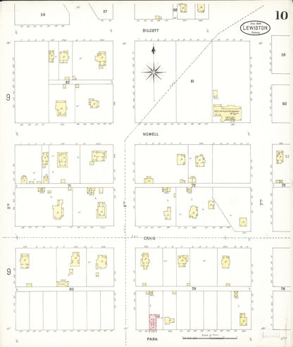 Sanborn Fire Insurance Map from Lewiston, Nez Perce County, Idaho (1900), Sheet #0010 - Complete Map Set gallery image, historic Sanborn map, vintage wall art, Idaho Idaho
