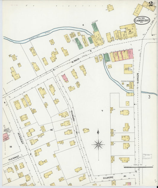 Sanborn Fire Insurance Map from Cambridge, Washington County, New York (1904), Sheet #0002 - Historic Sanborn Fire Insurance Map Print, vintage old map wall art, antique decor, genealogy gift, New York New York map