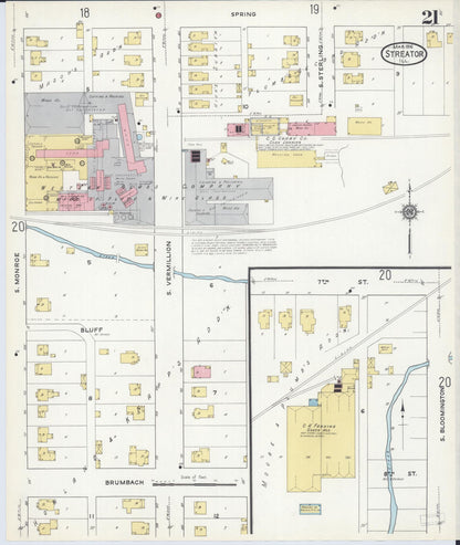 Sanborn Fire Insurance Map from Streator, La Salle County, Illinois (1916), Sheet #0021 - Complete Map Set gallery image, historic Sanborn map, vintage wall art, Illinois Illinois