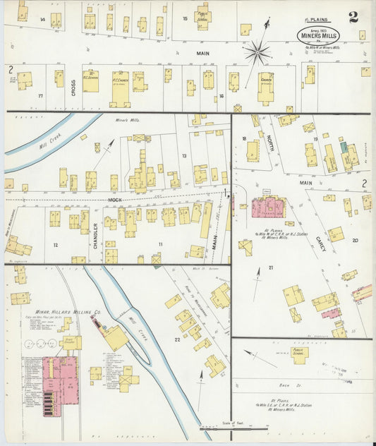 Sanborn Fire Insurance Map from Miners Mills, Luzerne County, Pennsylvania (1903), Sheet #0002 - Historic Sanborn Fire Insurance Map Print, vintage old map wall art, antique decor, genealogy gift, Pennsylvania Pennsylvania map