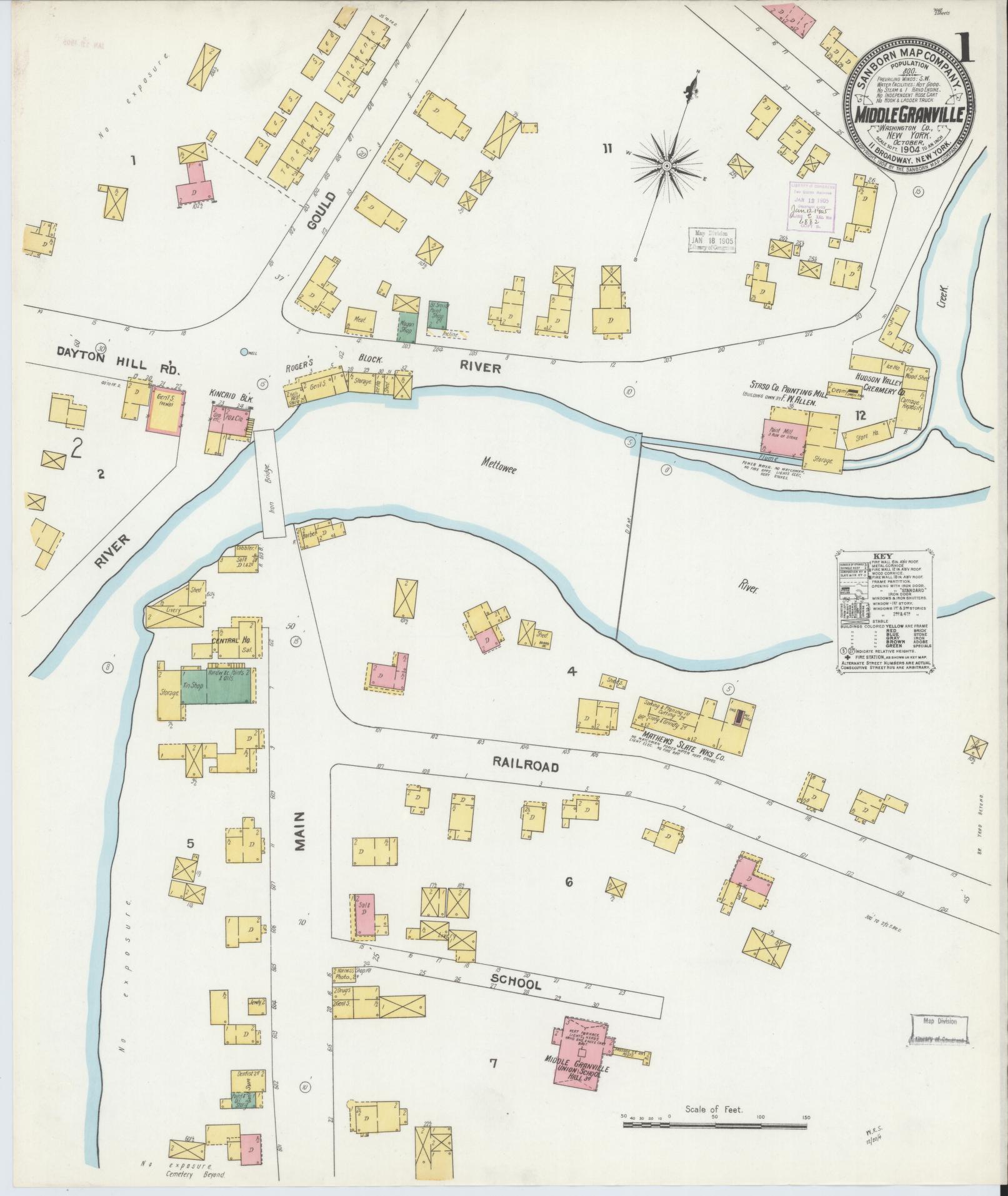 Sanborn Fire Insurance Map from Middle Granville, Washington County, New York. (1904) – Historic Sanborn Fire Insurance Map Print