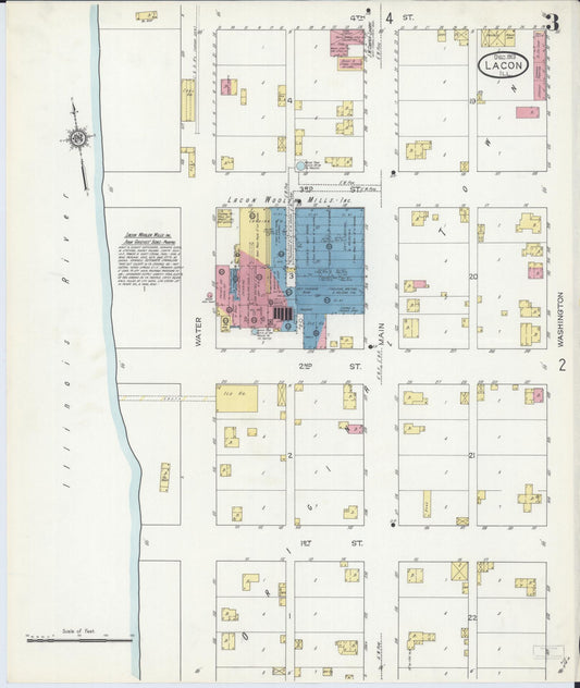 Sanborn Fire Insurance Map from Lacon, Marshall County, Illinois (1913), Sheet #0003 - Historic Sanborn Fire Insurance Map Print, vintage old map wall art, antique decor, genealogy gift, Illinois Illinois map