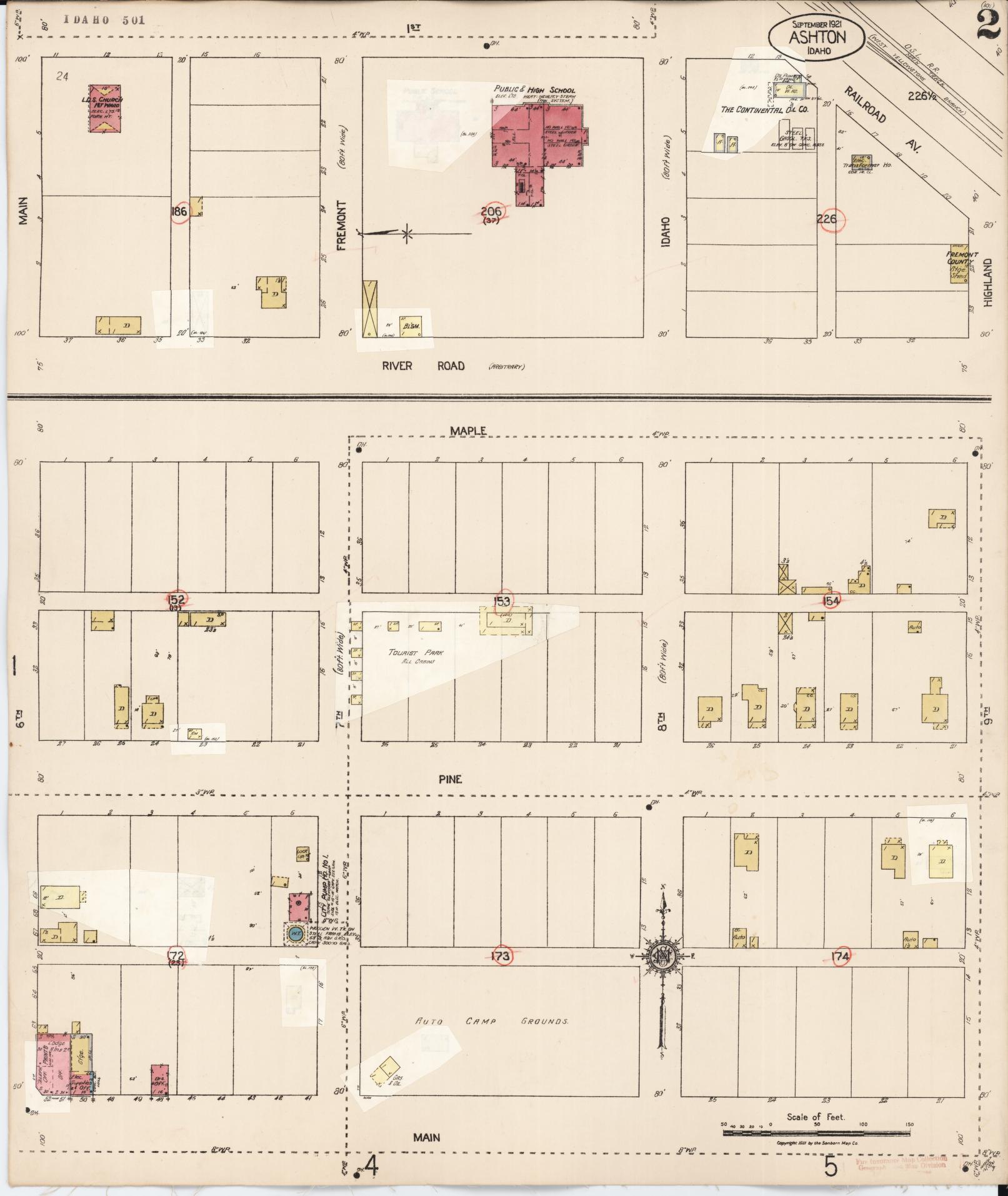 Sanborn Fire Insurance Map from Ashton, Fremont County, Idaho (1929), Sheet #0002 - Historic Sanborn Fire Insurance Map Print, vintage old map wall art, antique decor, genealogy gift, Idaho Idaho map