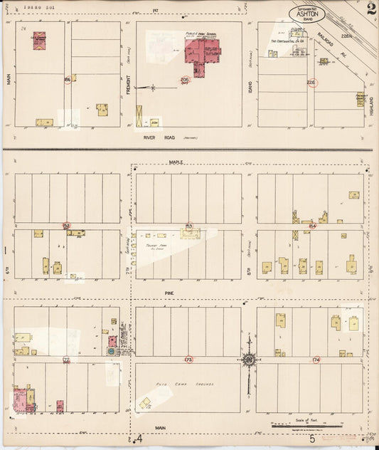Sanborn Fire Insurance Map from Ashton, Fremont County, Idaho (1929), Sheet #0002 - Historic Sanborn Fire Insurance Map Print, vintage old map wall art, antique decor, genealogy gift, Idaho Idaho map