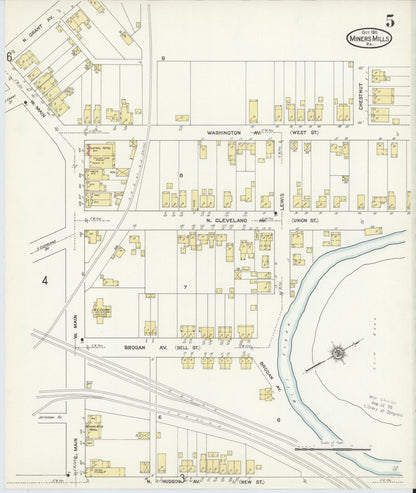 Sanborn Fire Insurance Map from Miners Mills, Luzerne County, Pennsylvania (1911), Sheet #0005 - Complete Map Set gallery image, historic Sanborn map, vintage wall art, Pennsylvania Pennsylvania