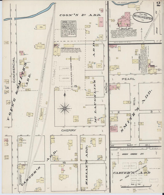 Sanborn Fire Insurance Map from Winchester, Scott County, Illinois (1885), Sheet #0002 - Historic Sanborn Fire Insurance Map Print, vintage old map wall art, antique decor, genealogy gift, Illinois Illinois map