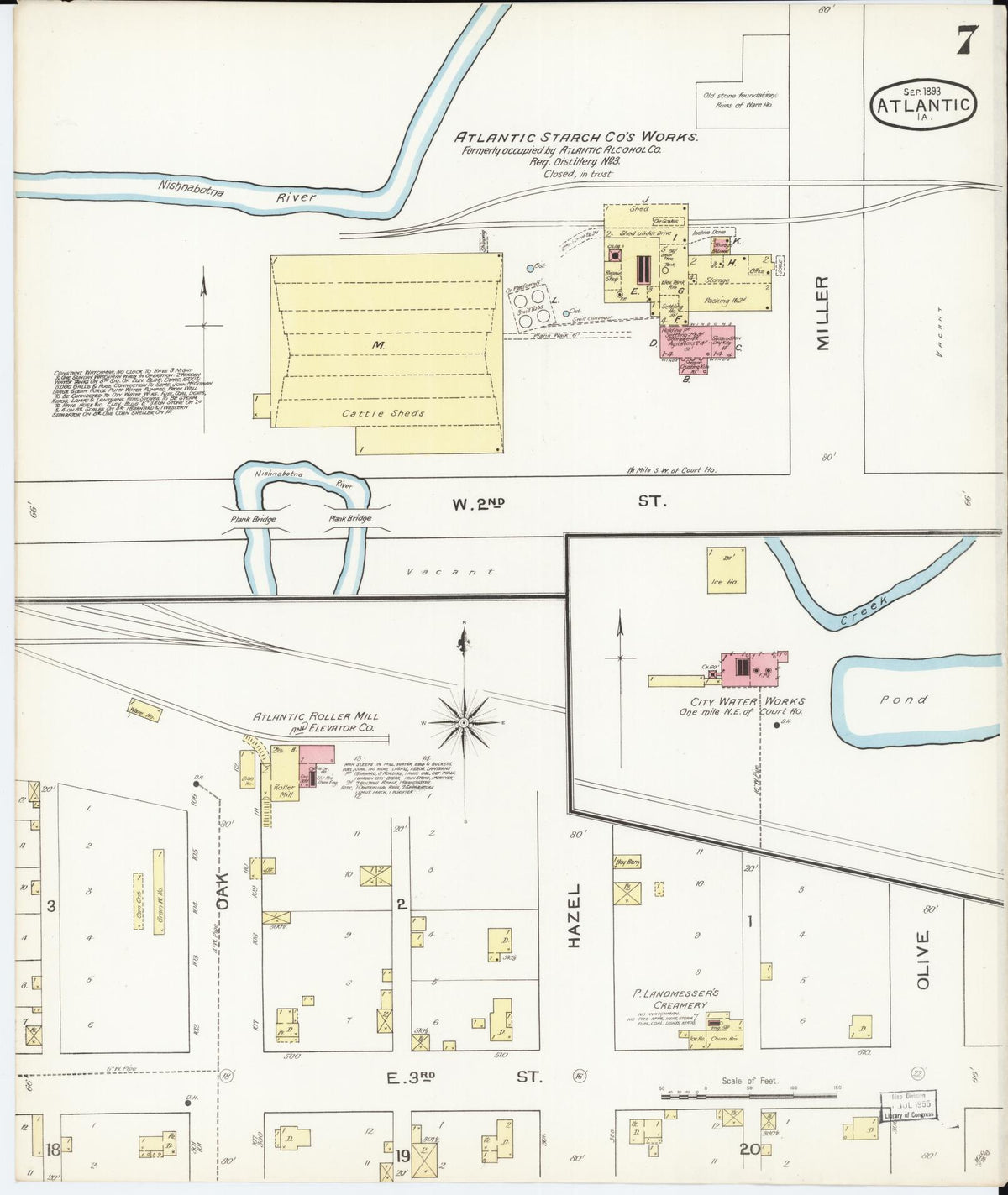 Sanborn Fire Insurance Map from Atlantic, Cass County, Iowa (1893), Sheet #0007 - Historic Sanborn Fire Insurance Map Print