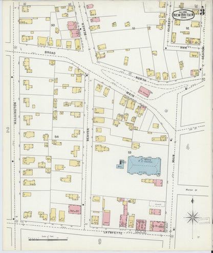 Sanborn Fire Insurance Map from New Britain, Hartford County, Connecticut (1895), Sheet #0003 - Complete Map Set gallery image, historic Sanborn map, vintage wall art, Connecticut Connecticut