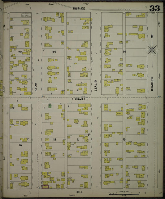 Sanborn Fire Insurance Map from La Crosse, La Crosse County, Wisconsin (1891), Sheet #0033 - Historic Sanborn Fire Insurance Map Print, vintage old map wall art, antique decor, genealogy gift, Wisconsin Wisconsin map
