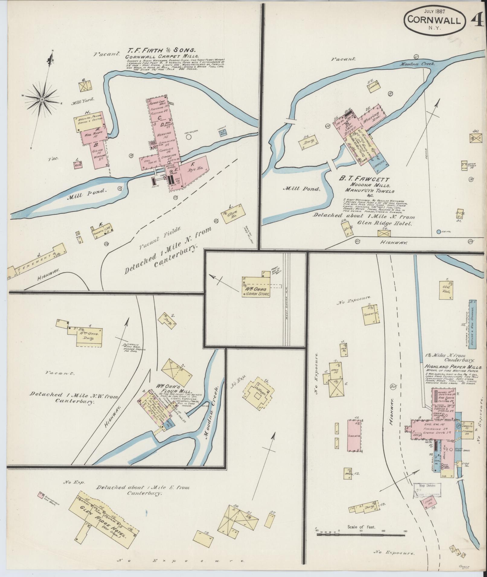 Sanborn Fire Insurance Map from Cornwall, Orange County, New York (1887), Sheet #0004 - Complete Map Set gallery image, historic Sanborn map, vintage wall art, New York New York
