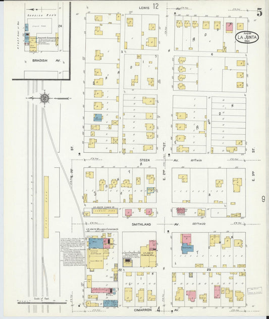 Sanborn Fire Insurance Map from La Junta, Otero County, Colorado (1911), Sheet #0005 - Historic Sanborn Fire Insurance Map Print, vintage old map wall art, antique decor, genealogy gift, Colorado Colorado map