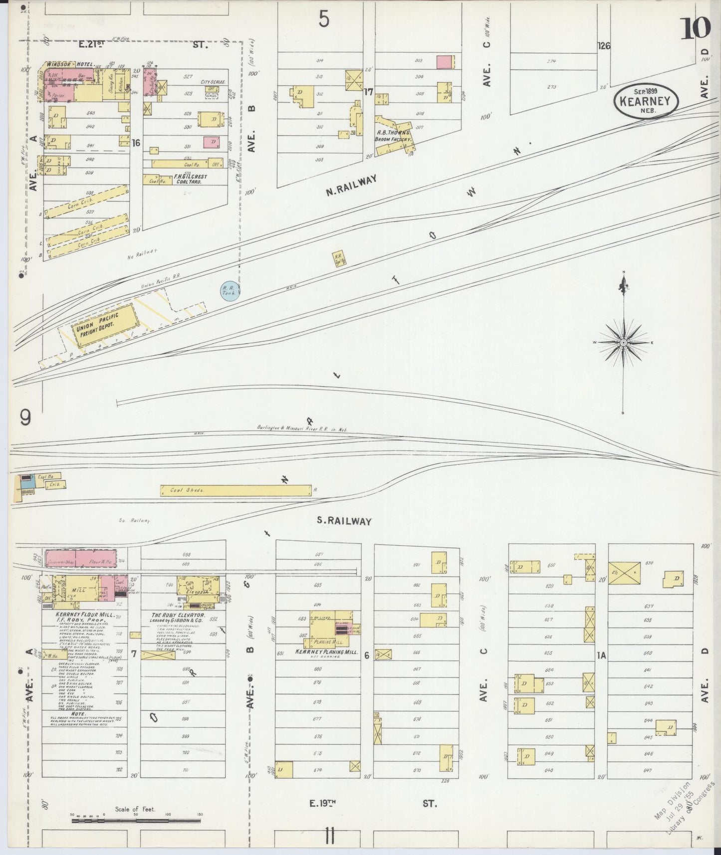 Sanborn Fire Insurance Map from Kearney, Buffalo County, Nebraska (1899), Sheet #0010 - Complete Map Set gallery image, historic Sanborn map, vintage wall art, Nebraska Nebraska
