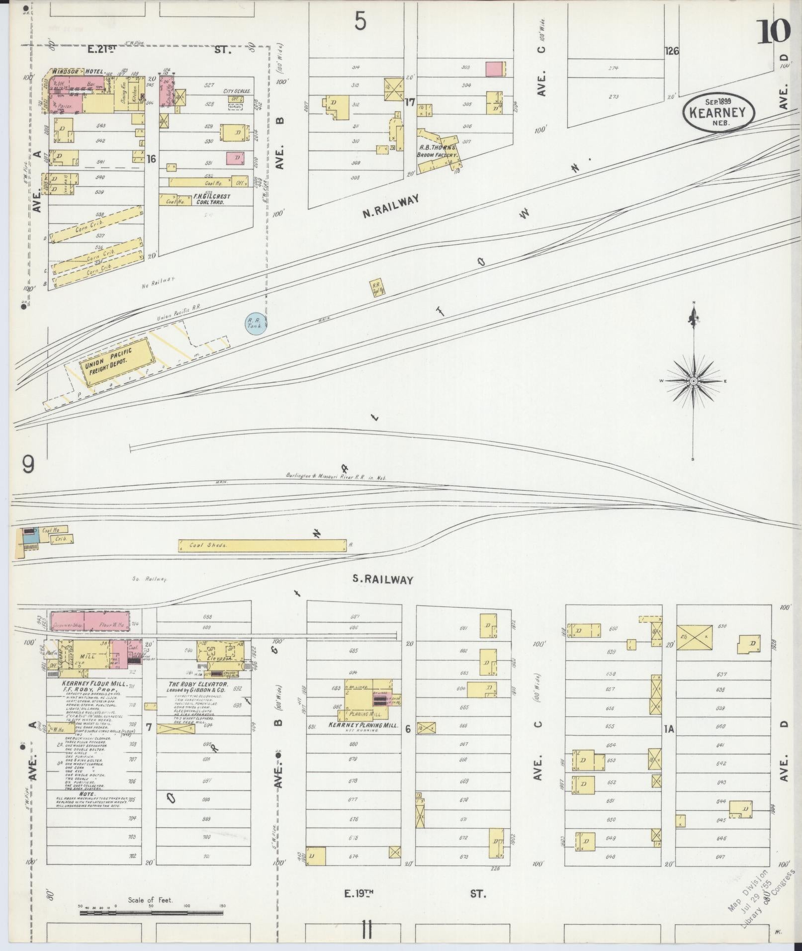 Sanborn Fire Insurance Map from Kearney, Buffalo County, Nebraska (1899), Sheet #0010 - Complete Map Set gallery image, historic Sanborn map, vintage wall art, Nebraska Nebraska