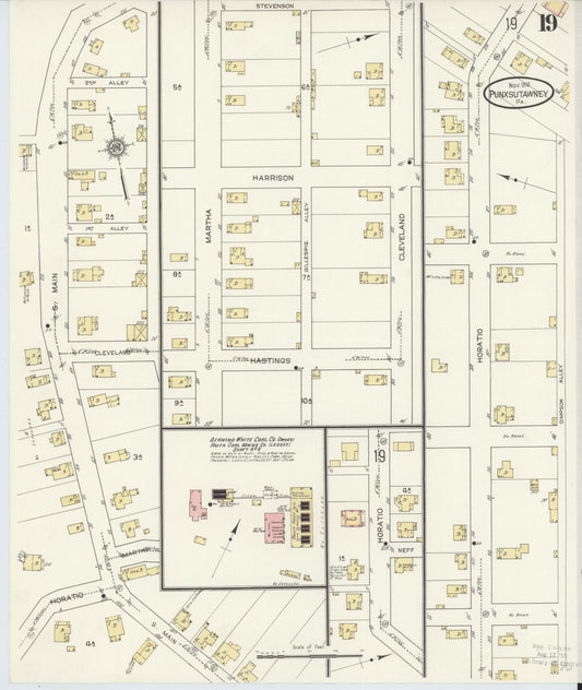 Sanborn Fire Insurance Map from Punxsutawney, Jefferson County, Pennsylvania (1912), Sheet #0019 - Historic Sanborn Fire Insurance Map Print, vintage old map wall art, antique decor, genealogy gift, Pennsylvania Pennsylvania map