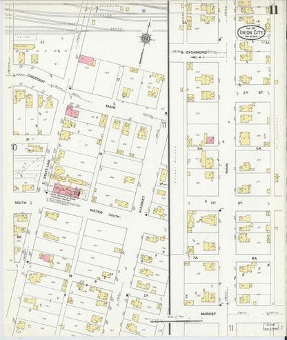 Sanborn Fire Insurance Map from Union City, Randolph County, Indiana (1911), Sheet #0011 - Complete Map Set gallery image, historic Sanborn map, vintage wall art, Indiana Indiana