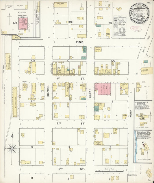 Sanborn Fire Insurance Map from Slaughter [see also Auburn], King County, Washington (1892), Sheet #0001 - Historic Sanborn Fire Insurance Map Print, vintage old map wall art, antique decor, genealogy gift, Washington Washington map