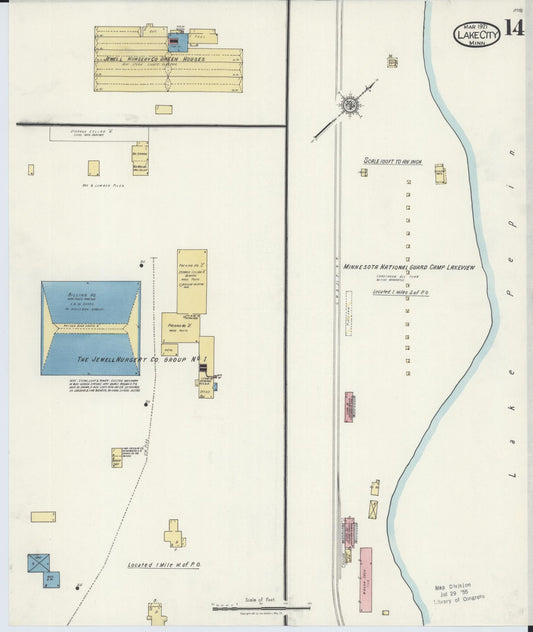 Sanborn Fire Insurance Map from Lake City, Wabasha County, Minnesota (1921), Sheet #0014 - Historic Sanborn Fire Insurance Map Print, vintage old map wall art, antique decor, genealogy gift, Minnesota Minnesota map