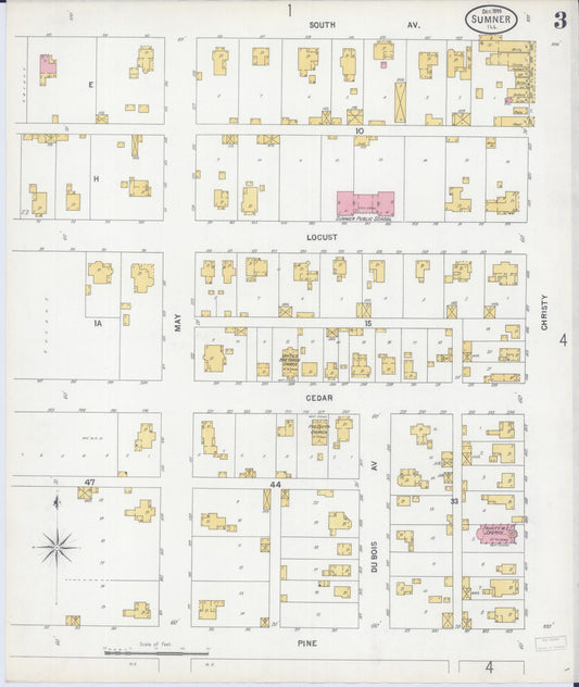 Sanborn Fire Insurance Map from Sumner, Lawrence County, Illinois (1899), Sheet #0003 - Historic Sanborn Fire Insurance Map Print, vintage old map wall art, antique decor, genealogy gift, Illinois Illinois map