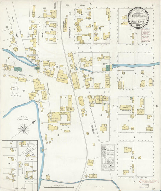 Sanborn Fire Insurance Map from Blue Lake, Humboldt County, California (1900), Sheet #0001 - Historic Sanborn Fire Insurance Map Print, vintage old map wall art, antique decor, genealogy gift, California California map