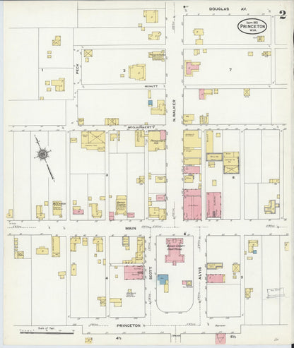 Sanborn Fire Insurance Map from Princeton, Mercer County, West Virginia (1910), Sheet #0002 - Complete Map Set gallery image, historic Sanborn map, vintage wall art, West Virginia West Virginia