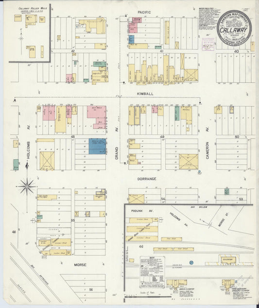 Sanborn Fire Insurance Map from Callaway, Custer County, Nebraska (1908), Sheet #0001 - Historic Sanborn Fire Insurance Map Print, vintage old map wall art, antique decor, genealogy gift, Nebraska Nebraska map