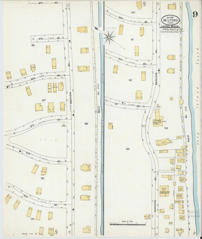Sanborn Fire Insurance Map from Milford, New Haven County, Connecticut (1906), Sheet #0009 - Complete Map Set gallery image, historic Sanborn map, vintage wall art, Connecticut Connecticut