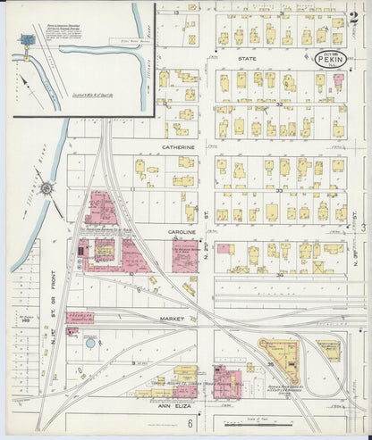 Sanborn Fire Insurance Map from Pekin, Tazewell County, Illinois (1916), Sheet #0002 - Complete Map Set gallery image, historic Sanborn map, vintage wall art, Illinois Illinois