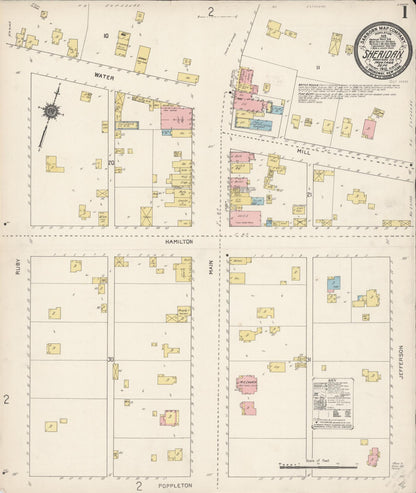 Sanborn Fire Insurance Map from Sheridan, Madison County, Montana (1912), Sheet #0001 - Complete Map Set gallery image, historic Sanborn map, vintage wall art, Montana Montana