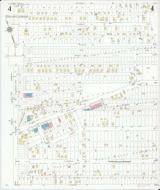 Sanborn Fire Insurance Map from Saint Clair Shores, Macomb County, Michigan (1933), Sheet #0004 - Historic Sanborn Fire Insurance Map Print, vintage old map wall art, antique decor, genealogy gift, Michigan Michigan map