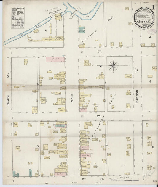 Sanborn Fire Insurance Map from Norfolk, Madison County, Nebraska. (1886) – Historic Sanborn Fire Insurance Map Print