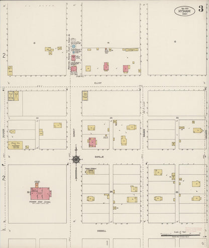Sanborn Fire Insurance Map from Hysham, Treasure County, Montana (1920), Sheet #0003 - Complete Map Set gallery image, historic Sanborn map, vintage wall art, Montana Montana