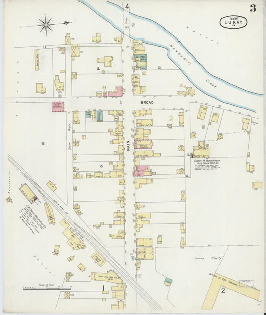 Sanborn Fire Insurance Map from Luray, Page County, Virginia (1897), Sheet #0003 - Historic Sanborn Fire Insurance Map Print, vintage old map wall art, antique decor, genealogy gift, Virginia Virginia map