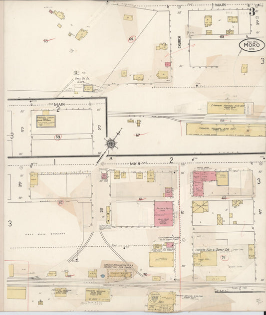 Sanborn Fire Insurance Map from Moro, Sherman County, Oregon (1931), Sheet #0003 - Historic Sanborn Fire Insurance Map Print, vintage old map wall art, antique decor, genealogy gift, Oregon Oregon map